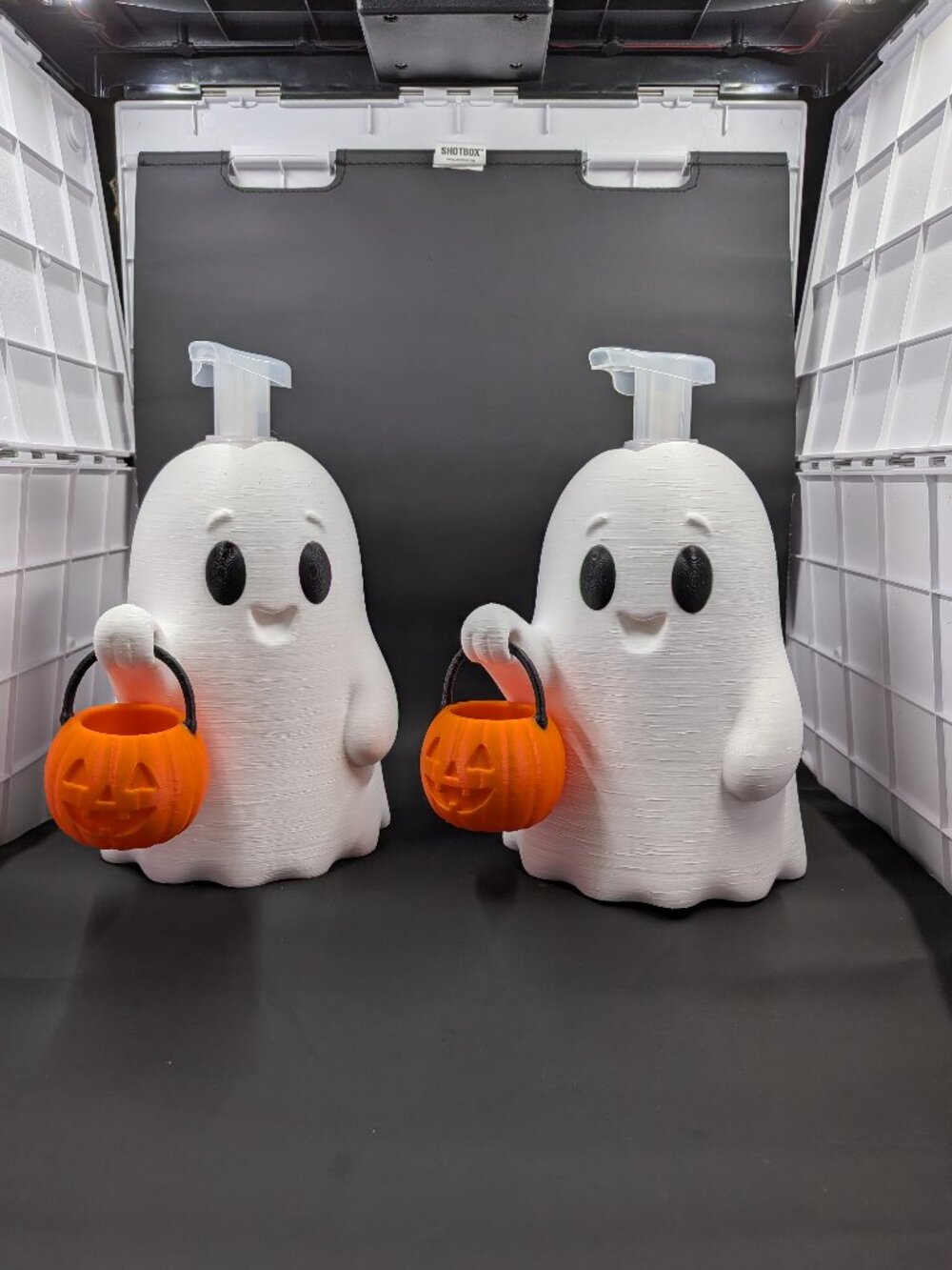 Ghost Holding Pumpkin Basket Soap Dispenser
